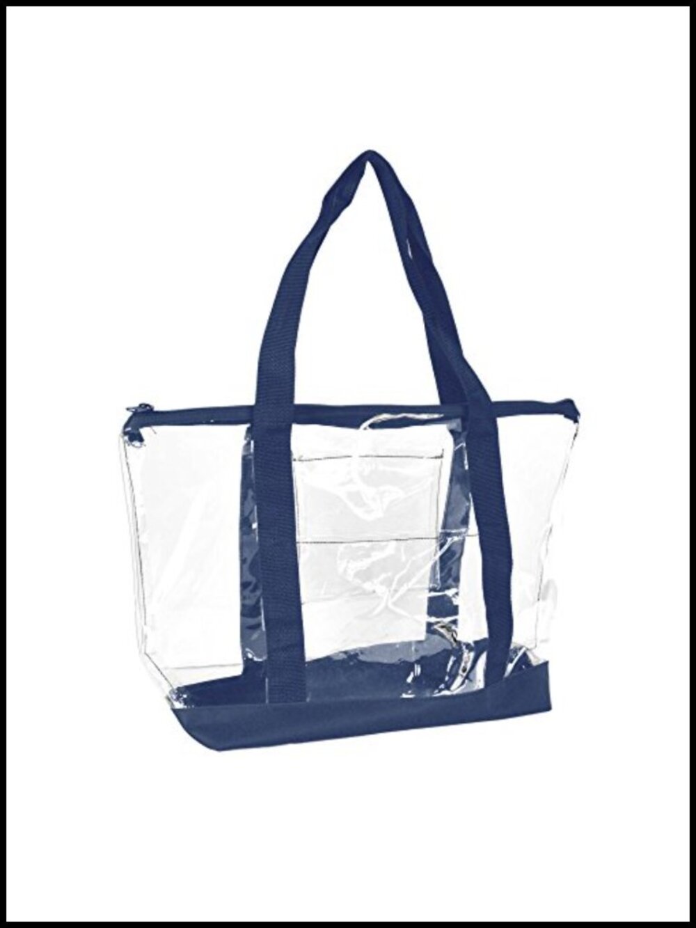 Clear PVC Security Work Tote Shoulder Bag with Zippered Top, 20 Inch